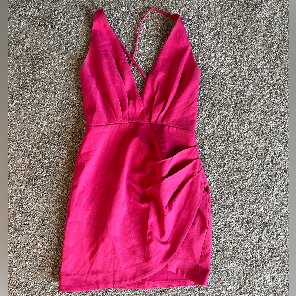 Hot pink mini dress from revolve, size XS, Brand is “NBD”